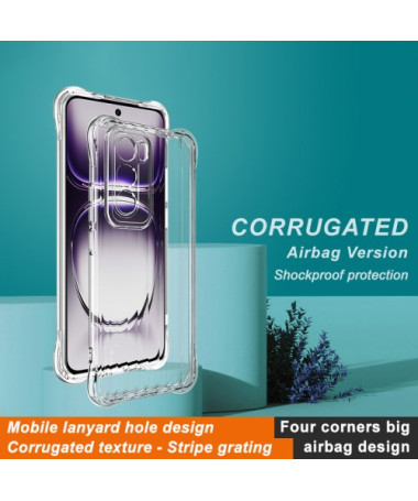 Coque Oppo Reno 12 Pro 5G Antichoc Corrugué Transparent