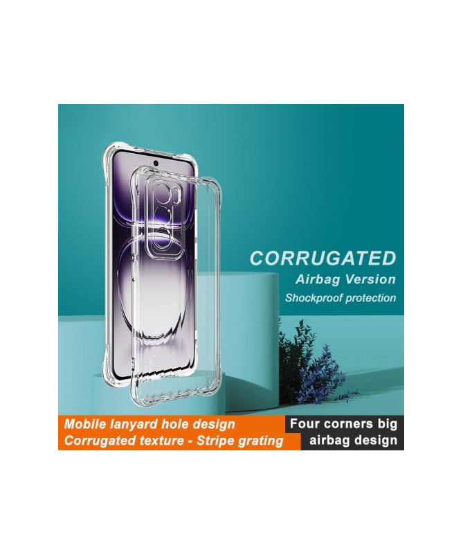 Coque Oppo Reno 12 Pro 5G Antichoc Corrugué Transparent