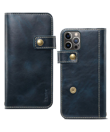 Housse iPhone 13 Pro DENIOR cuir vintage