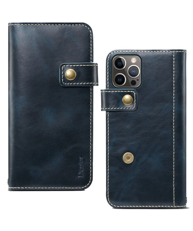 Housse iPhone 13 Pro DENIOR cuir vintage