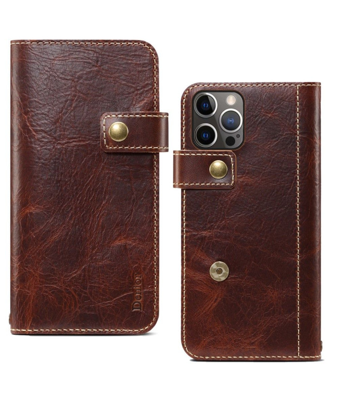 Housse iPhone 13 Pro DENIOR cuir vintage