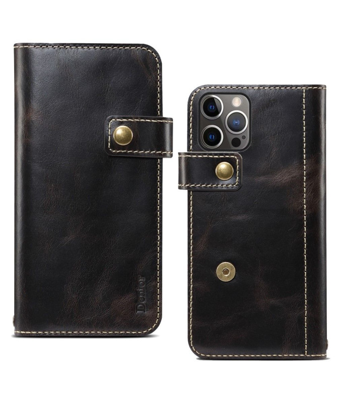 Housse iPhone 13 Pro DENIOR cuir vintage