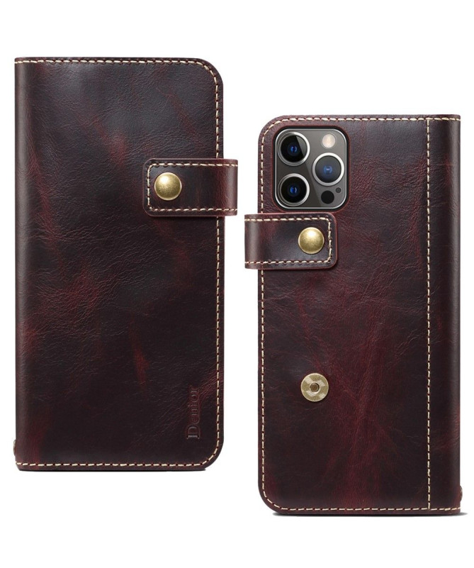 Housse iPhone 13 Pro DENIOR cuir vintage