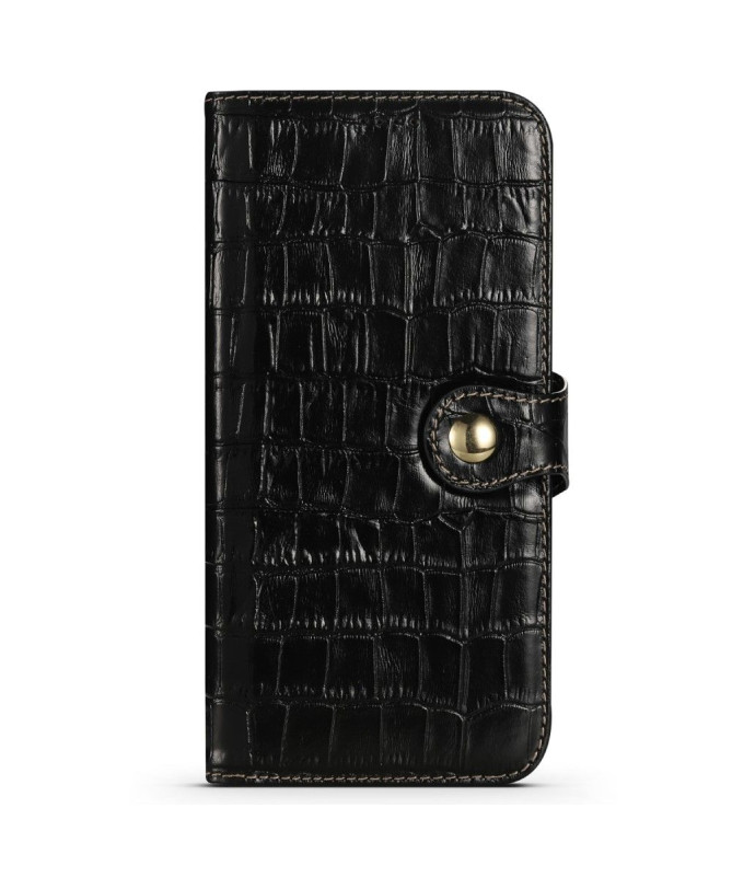 Housse iPhone 13 Pro Cuir véritable aspect croco