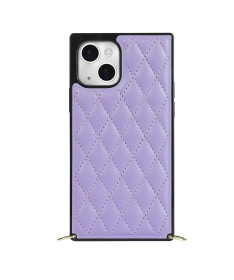 Coque iPhone 13 Effet Cuir Matelassé et Cordon