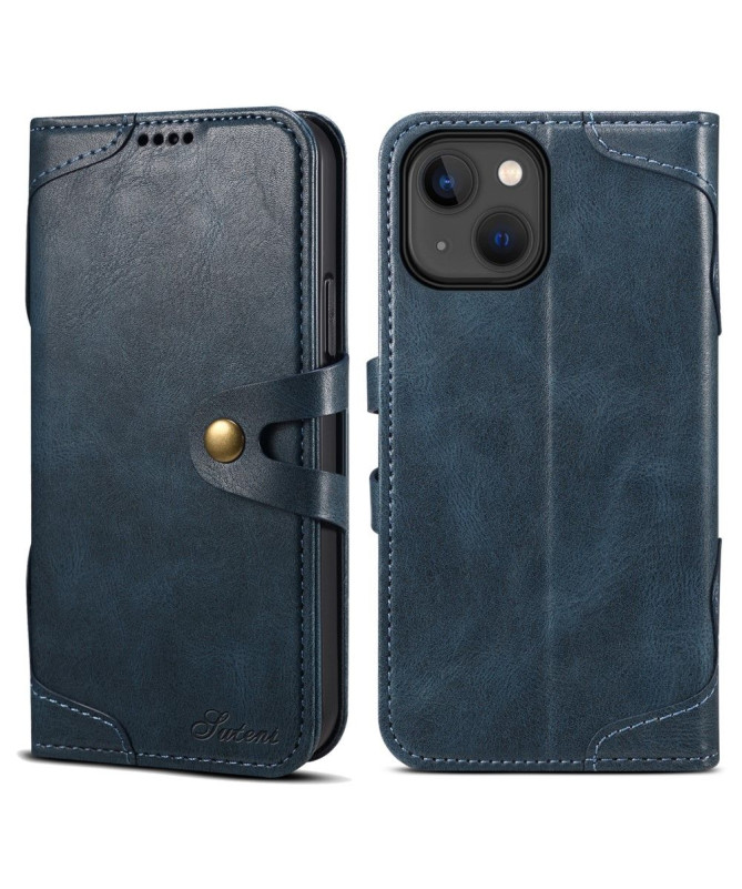 Étui iPhone 13 SUTENI effet cuir coutures