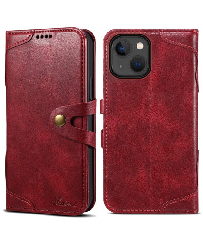 Étui iPhone 13 SUTENI effet cuir coutures