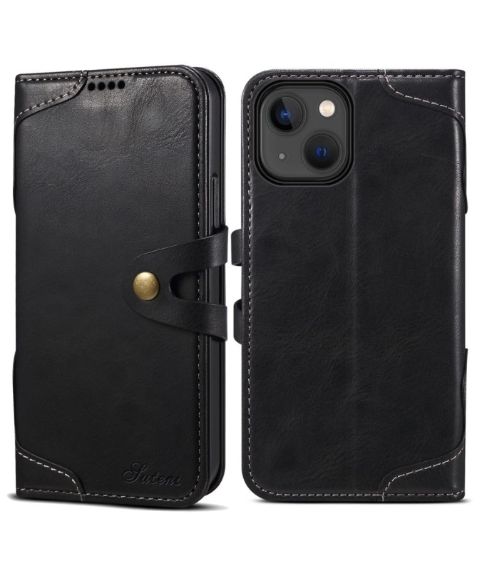 Étui iPhone 13 SUTENI effet cuir coutures