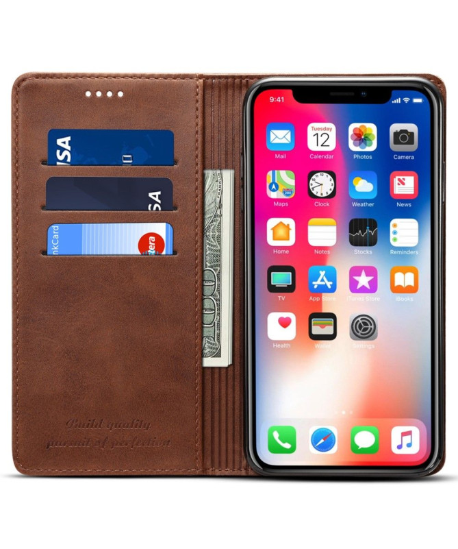 Housse iPhone XR folio flip style cuir