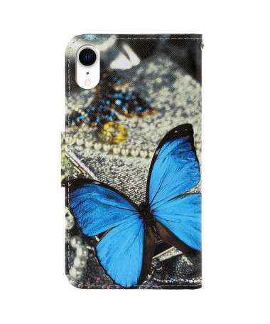 Housse iPhone XR Papillon Bleu