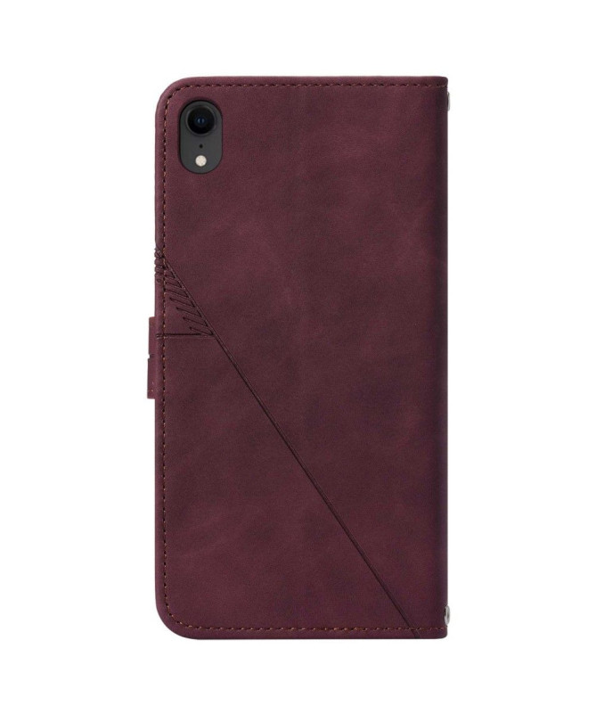 Housse iPhone XR effet cuir design géométrique