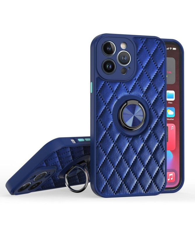 Coque iPhone 13 Pro effet cuir matelassé fonction support