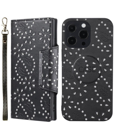 Coque et housse iPhone 13 Pro fleurs diamants