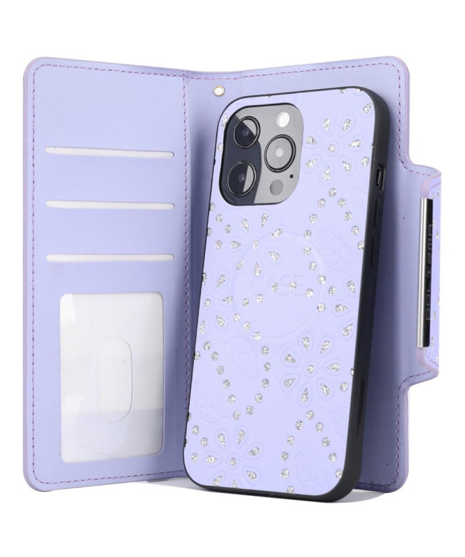 Coque et housse iPhone 13 Pro fleurs diamants