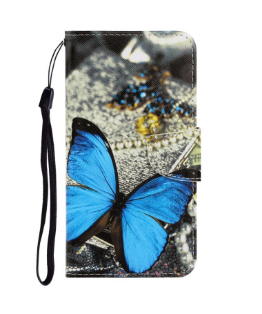 Housse iPhone SE 2022 / 2020 Papillon Bleu