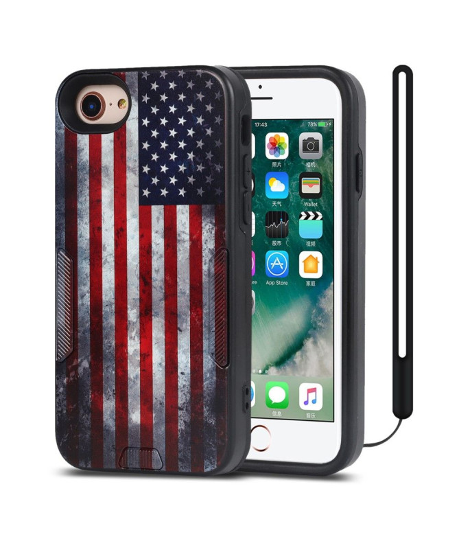 Coque iPhone SE 2022 / 2020 Drapeau Américain Vintage