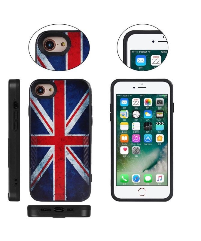 Coque iPhone SE 2022 / 2020 Drapeau Anglais Vintage