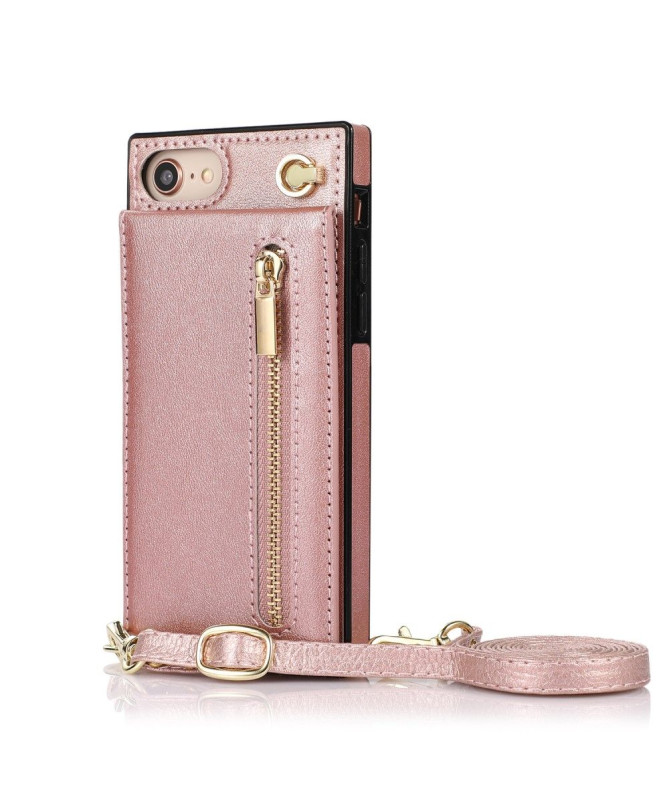 Coque iPhone SE 2022 / 2020 Porte-Cartes Business à cordon