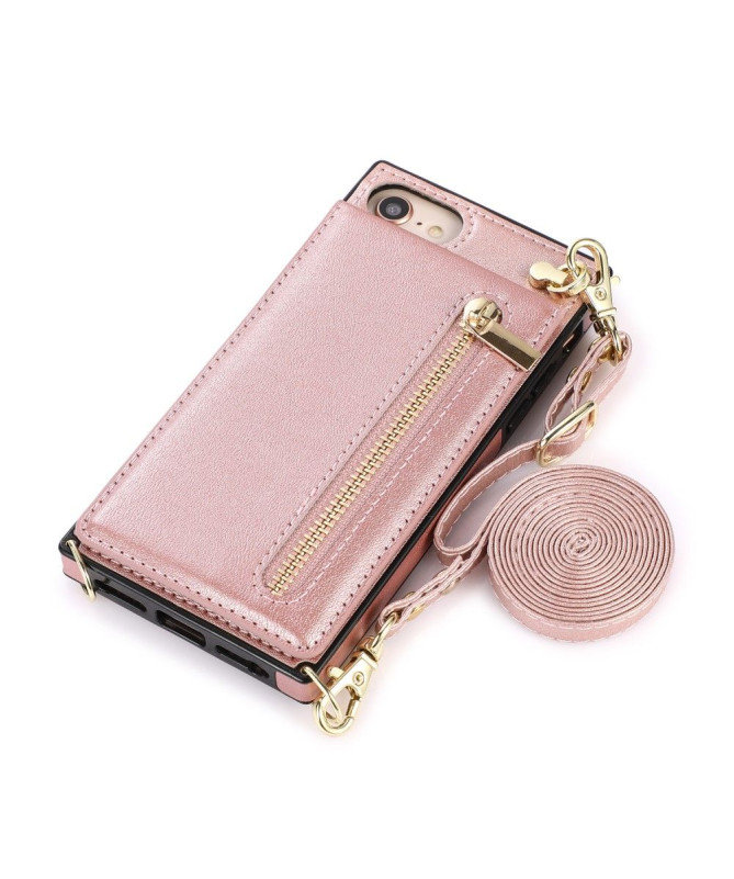 Coque iPhone SE 2022 / 2020 Porte-Cartes Business à cordon