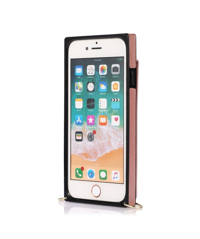 Coque iPhone SE 2022 / 2020 Porte-Cartes Business à cordon