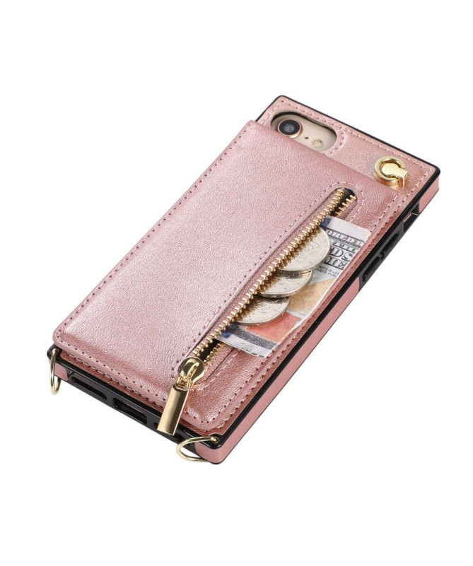 Coque iPhone SE 2022 / 2020 Porte-Cartes Business à cordon