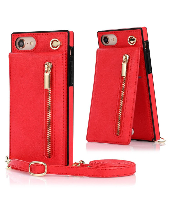 Coque iPhone SE 2022 / 2020 Porte-Cartes Business à cordon