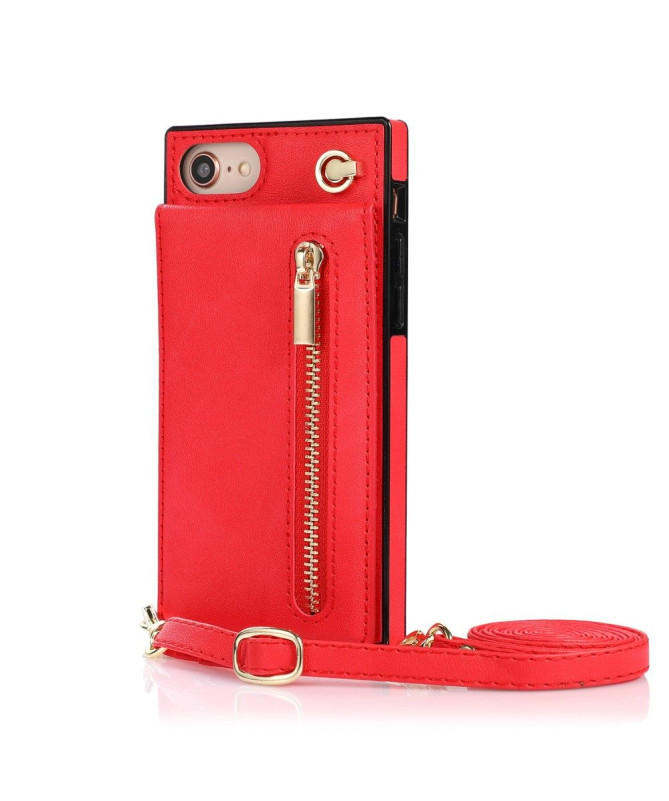 Coque iPhone SE 2022 / 2020 Porte-Cartes Business à cordon