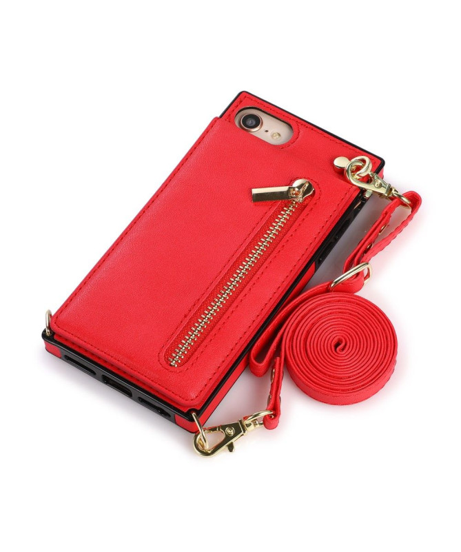 Coque iPhone SE 2022 / 2020 Porte-Cartes Business à cordon