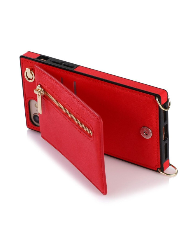 Coque iPhone SE 2022 / 2020 Porte-Cartes Business à cordon