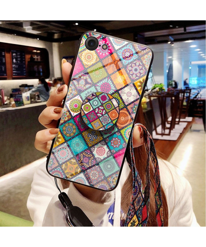 Coque iPhone SE 2022 / 2020 Kaleidoscope Mandala avec support