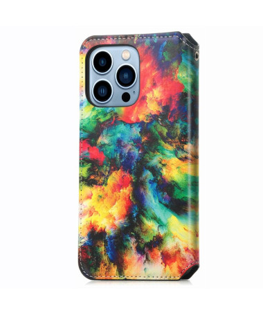 Housse iPhone 13 Pro Rabat Flip Nuage iridescent