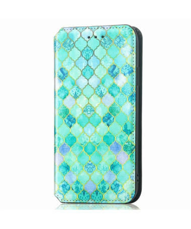 Housse iPhone 13 Pro Rabat Flip Motif Arabesque