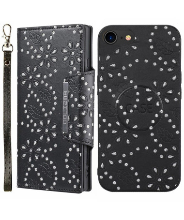 Coque et housse iPhone SE 2022 / 2020 fleurs diamants