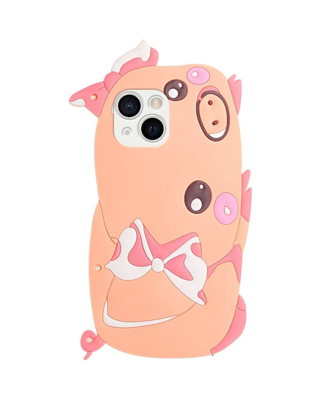 Coque iPhone 13 mini Cochon 3D avec sangle