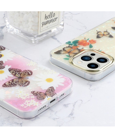 Coque iPhone 12 Pro Max Papillons et Fleurs