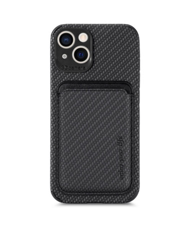 Coque iPhone 14 Plus Fibre de Carbone Porte-cartes détachable