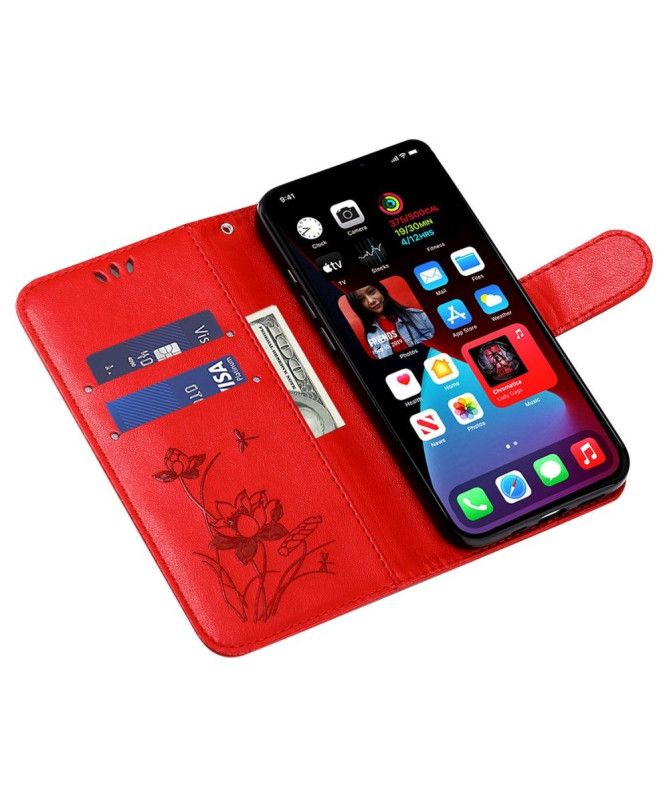 Housse iPhone 14 Pro Max Illustration fleurs de lotus