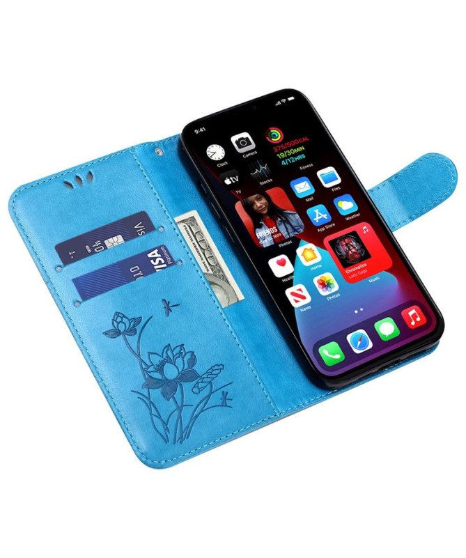 Housse iPhone 14 Pro Max Illustration fleurs de lotus