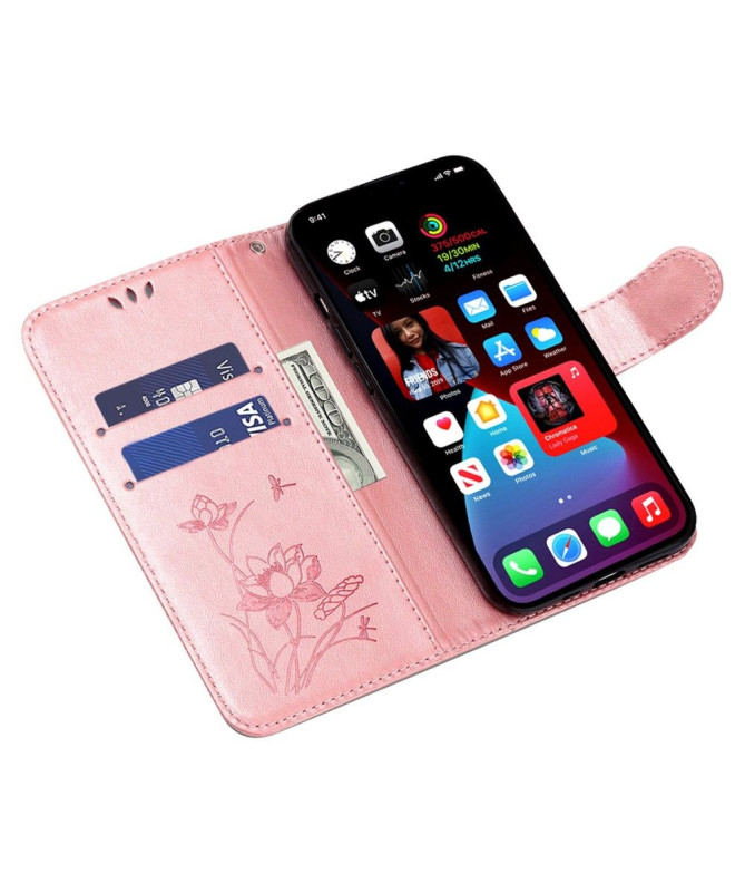 Housse iPhone 14 Pro Max Illustration fleurs de lotus