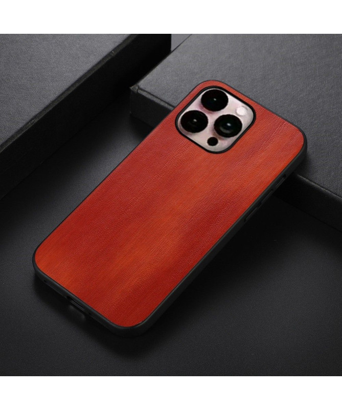 Coque iPhone 14 Pro Max effet cuir style bois