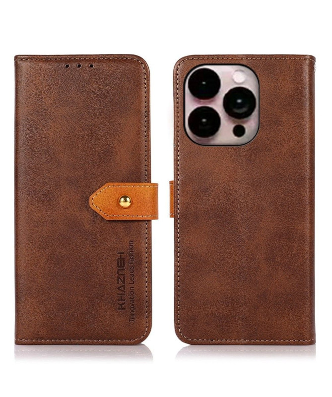 Housse iPhone 14 Pro Max KHAZNEH Bicolore simili cuir