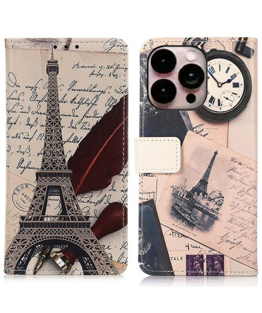 Housse iPhone 14 Pro Max Tour Eiffel et lettre