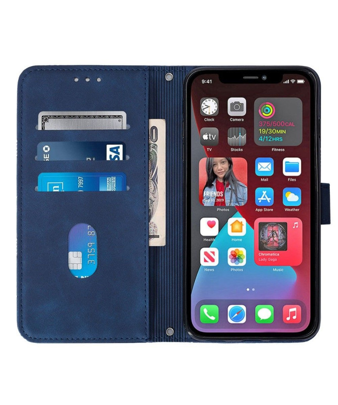 Housse iPhone 14 Pro Max effet cuir design géométrique