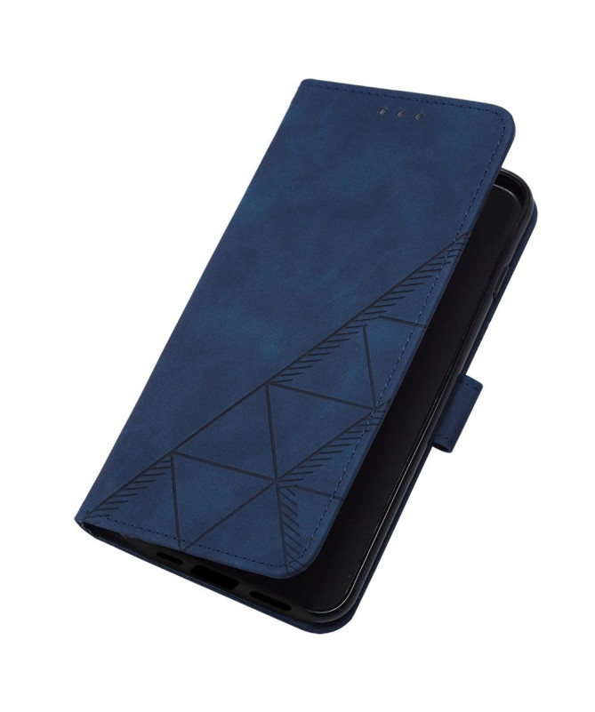 Housse iPhone 14 Pro Max effet cuir design géométrique