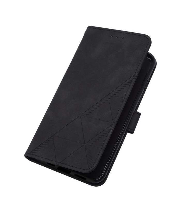 Housse iPhone 14 Pro Max effet cuir design géométrique