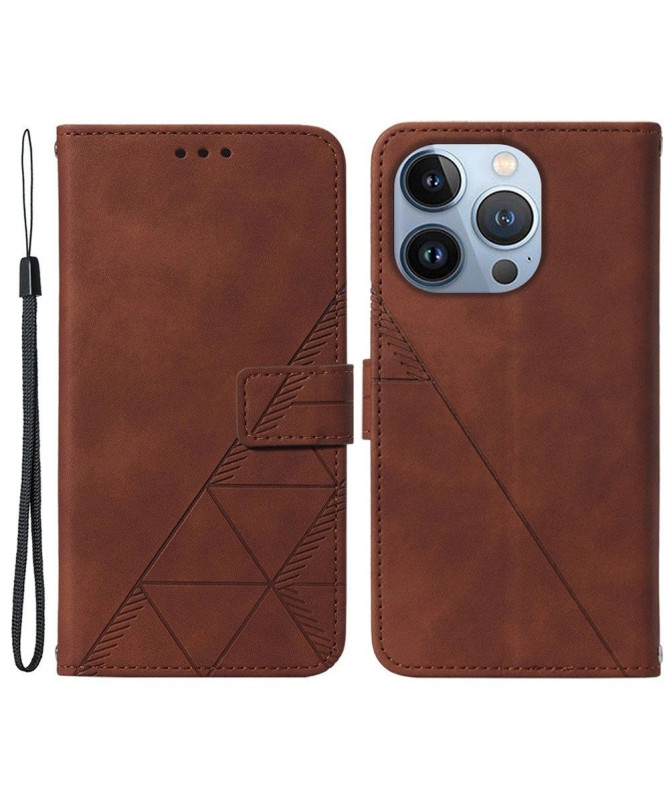 Housse iPhone 14 Pro Max effet cuir design géométrique