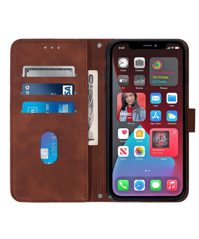 Housse iPhone 14 Pro Max effet cuir design géométrique