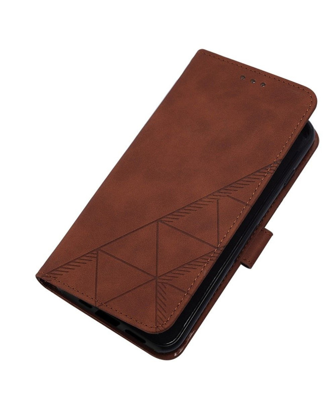 Housse iPhone 14 Pro Max effet cuir design géométrique