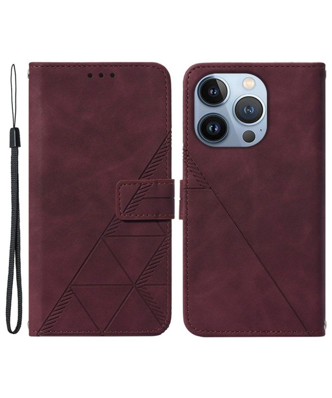 Housse iPhone 14 Pro Max effet cuir design géométrique