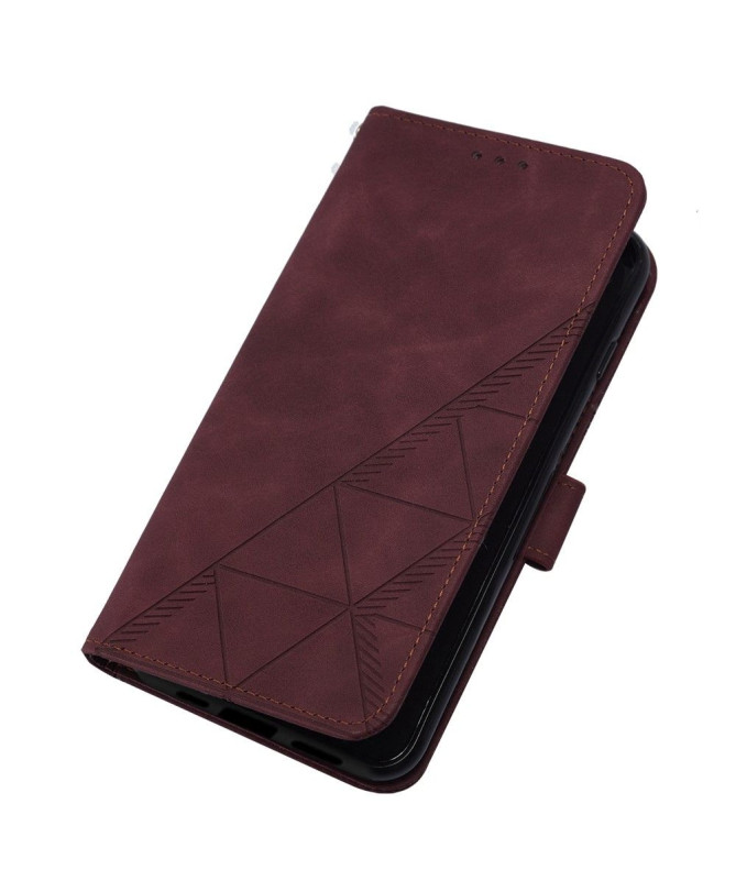 Housse iPhone 14 Pro Max effet cuir design géométrique